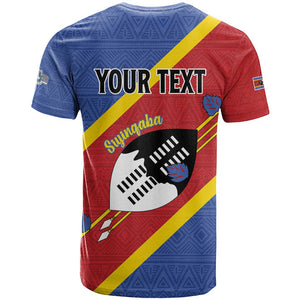 Personalized Happy Swaziland National Flag Day T shirt Nguni Shield Flag Style - African Pattern