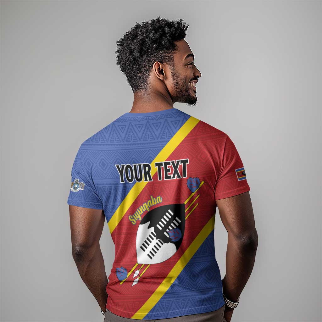 Personalized Happy Swaziland National Flag Day T shirt Nguni Shield Flag Style - African Pattern