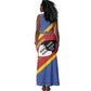 Personalized Happy Swaziland National Flag Day Tank Maxi Dress Nguni Shield Flag Style - African Pattern