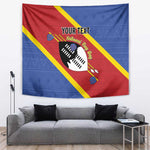 Personalized Happy Swaziland National Flag Day Tapestry Nguni Shield Flag Style - African Pattern