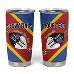 Personalized Happy Swaziland National Flag Day Tumbler Cup Nguni Shield Flag Style - African Pattern