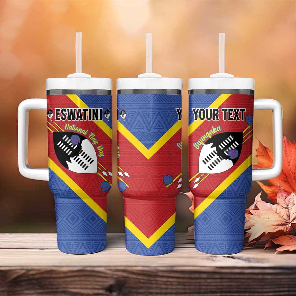 Personalized Happy Swaziland National Flag Day Tumbler With Handle Nguni Shield Flag Style - African Pattern