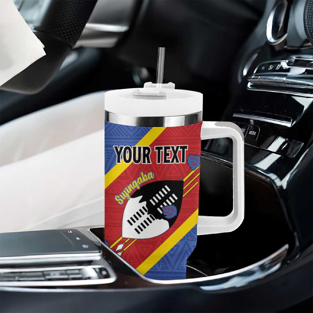 Personalized Happy Swaziland National Flag Day Tumbler With Handle Nguni Shield Flag Style - African Pattern