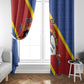 Personalized Happy Swaziland National Flag Day Window Curtain Nguni Shield Flag Style - African Pattern