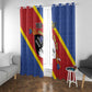 Personalized Happy Swaziland National Flag Day Window Curtain Nguni Shield Flag Style - African Pattern