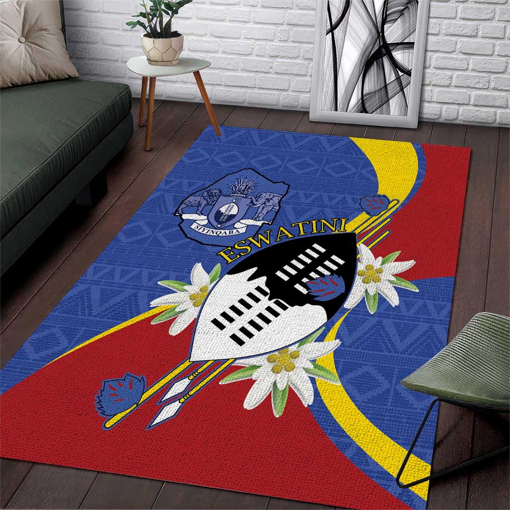 Umbuso weSwatini Area Rug Nguni Shield Edelweiss Flower