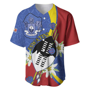 Umbuso weSwatini Baseball Jersey Nguni Shield Edelweiss Flower