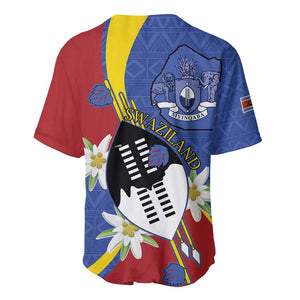 Umbuso weSwatini Baseball Jersey Nguni Shield Edelweiss Flower