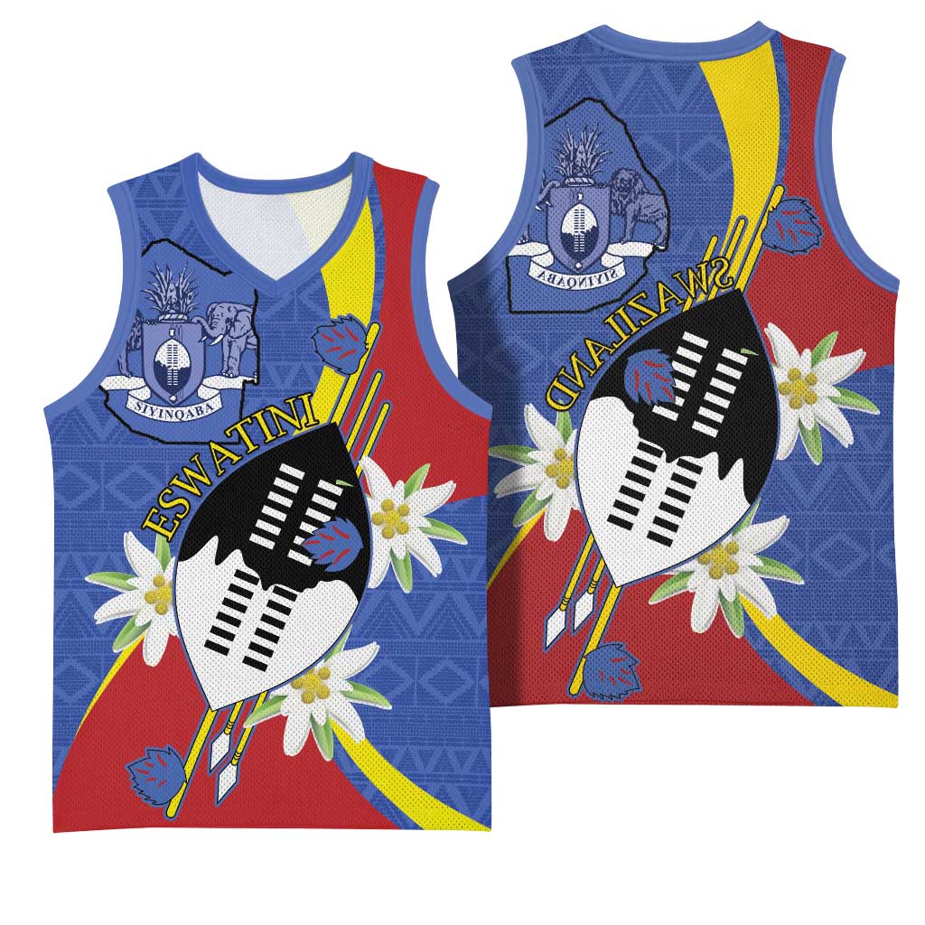 Umbuso weSwatini Basketball Jersey Nguni Shield Edelweiss Flower - African Pride