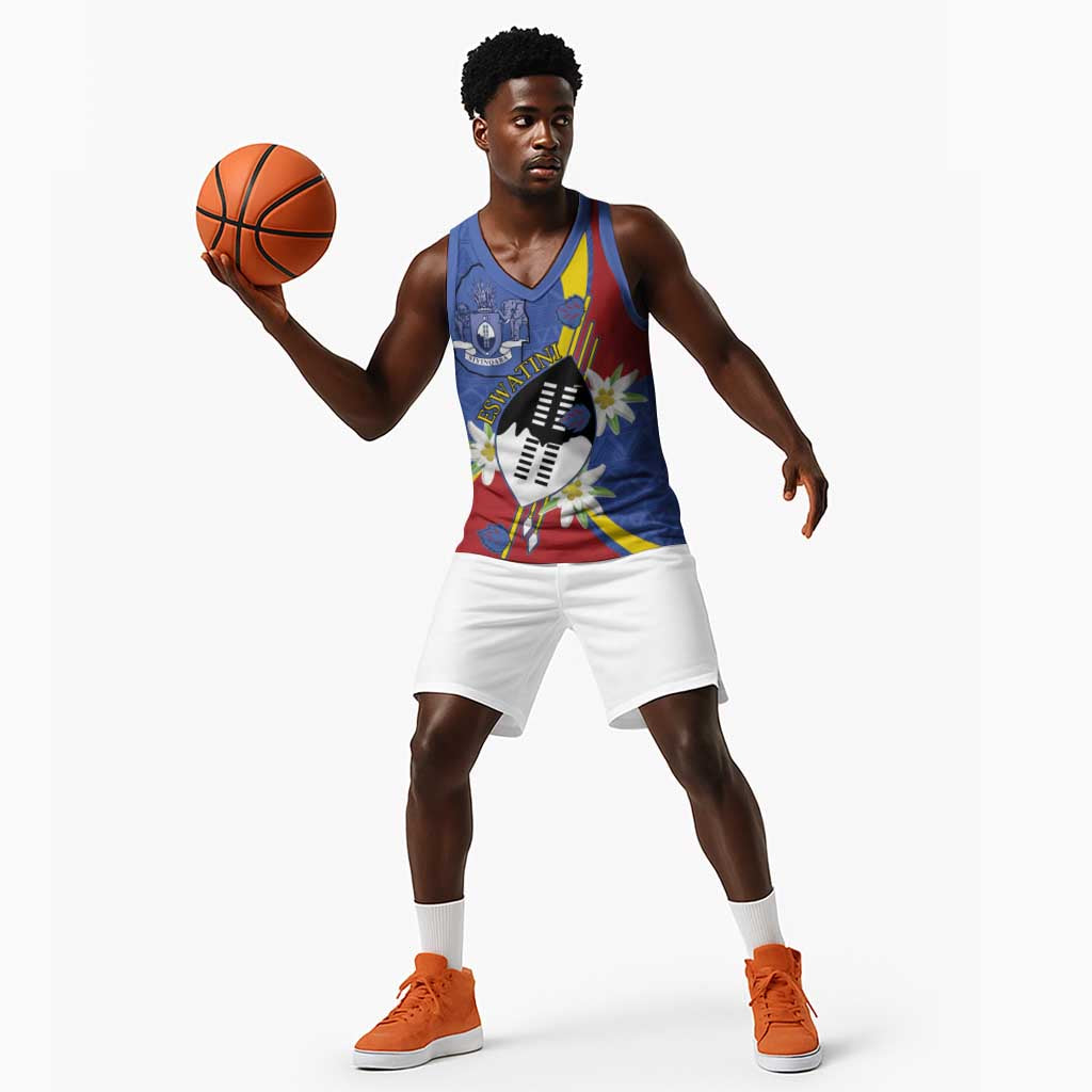 Umbuso weSwatini Basketball Jersey Nguni Shield Edelweiss Flower - African Pride
