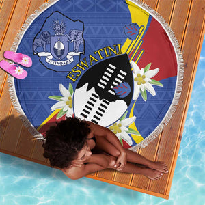 Umbuso weSwatini Beach Blanket Nguni Shield Edelweiss Flower