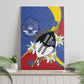 Umbuso weSwatini Canvas Wall Art Nguni Shield Edelweiss Flower