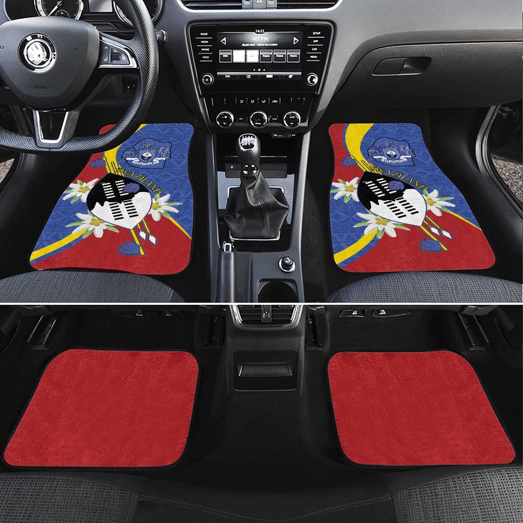 Umbuso weSwatini Car Mats Nguni Shield Edelweiss Flower