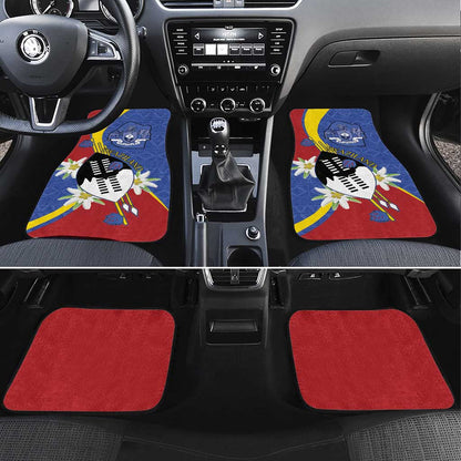 Umbuso weSwatini Car Mats Nguni Shield Edelweiss Flower
