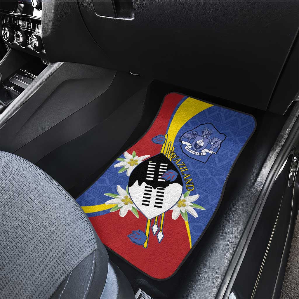 Umbuso weSwatini Car Mats Nguni Shield Edelweiss Flower