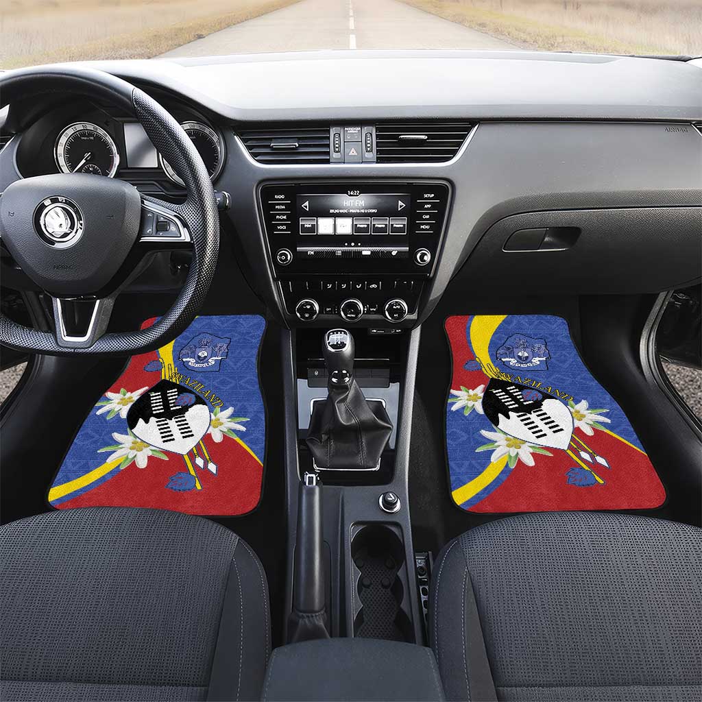Umbuso weSwatini Car Mats Nguni Shield Edelweiss Flower