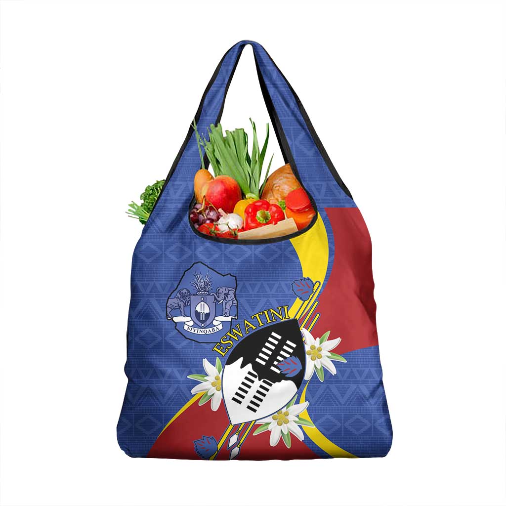 Umbuso weSwatini Grocery Bag Nguni Shield Edelweiss Flower