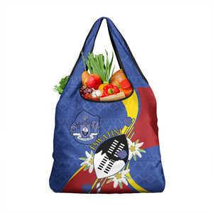 Umbuso weSwatini Grocery Bag Nguni Shield Edelweiss Flower