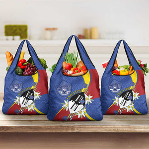 Umbuso weSwatini Grocery Bag Nguni Shield Edelweiss Flower