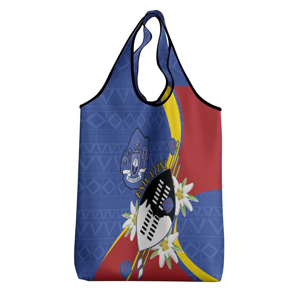 Umbuso weSwatini Grocery Bag Nguni Shield Edelweiss Flower