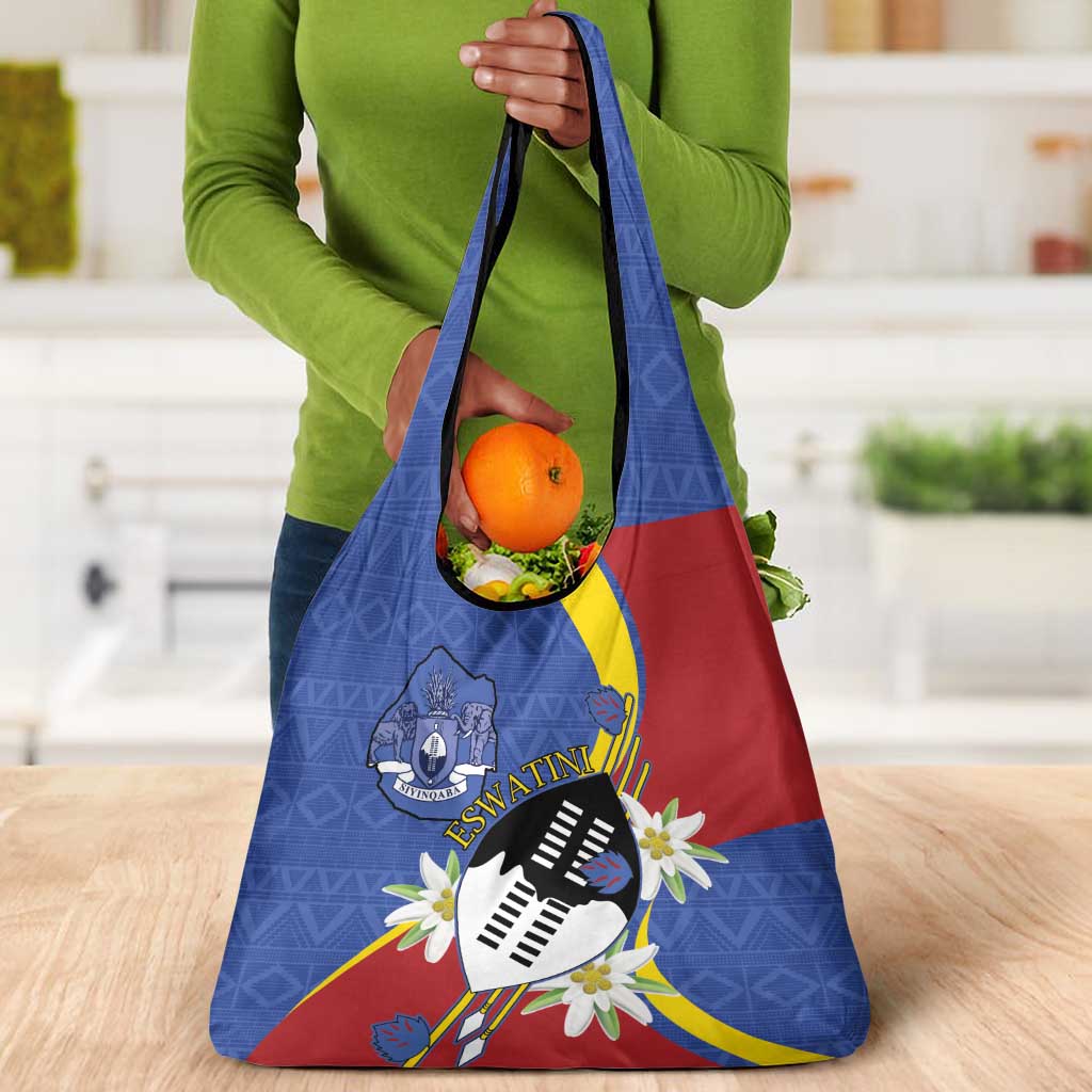 Umbuso weSwatini Grocery Bag Nguni Shield Edelweiss Flower