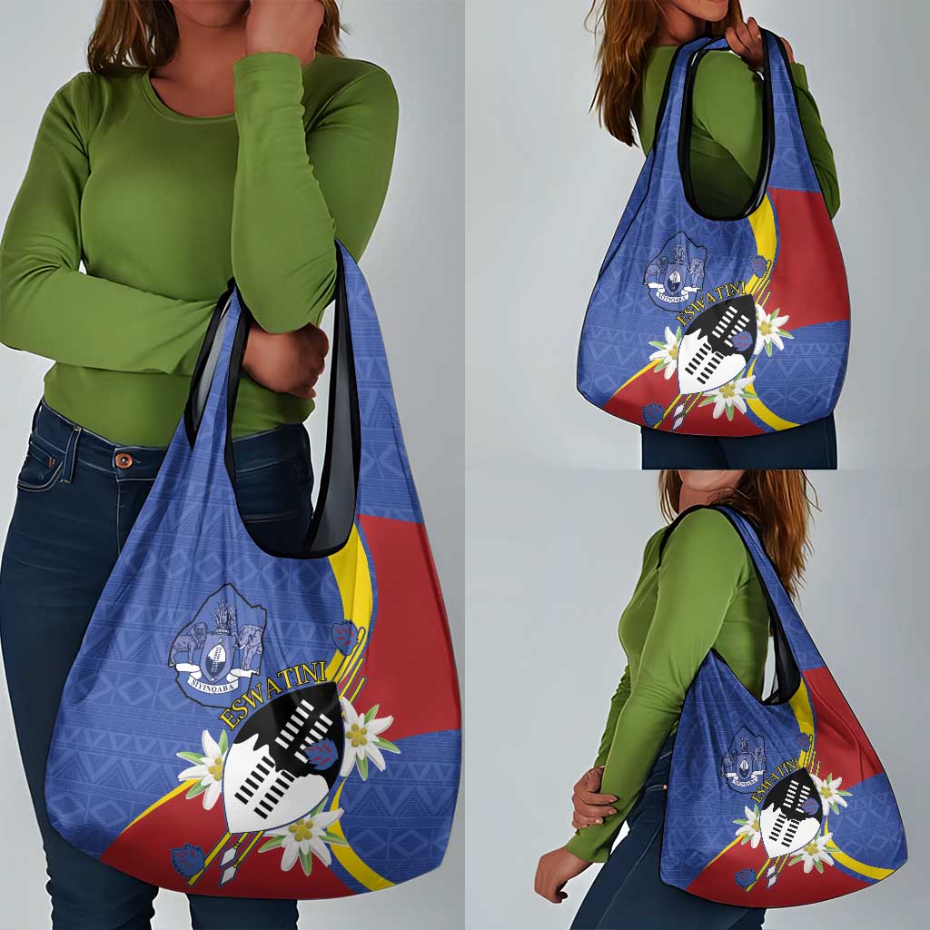 Umbuso weSwatini Grocery Bag Nguni Shield Edelweiss Flower