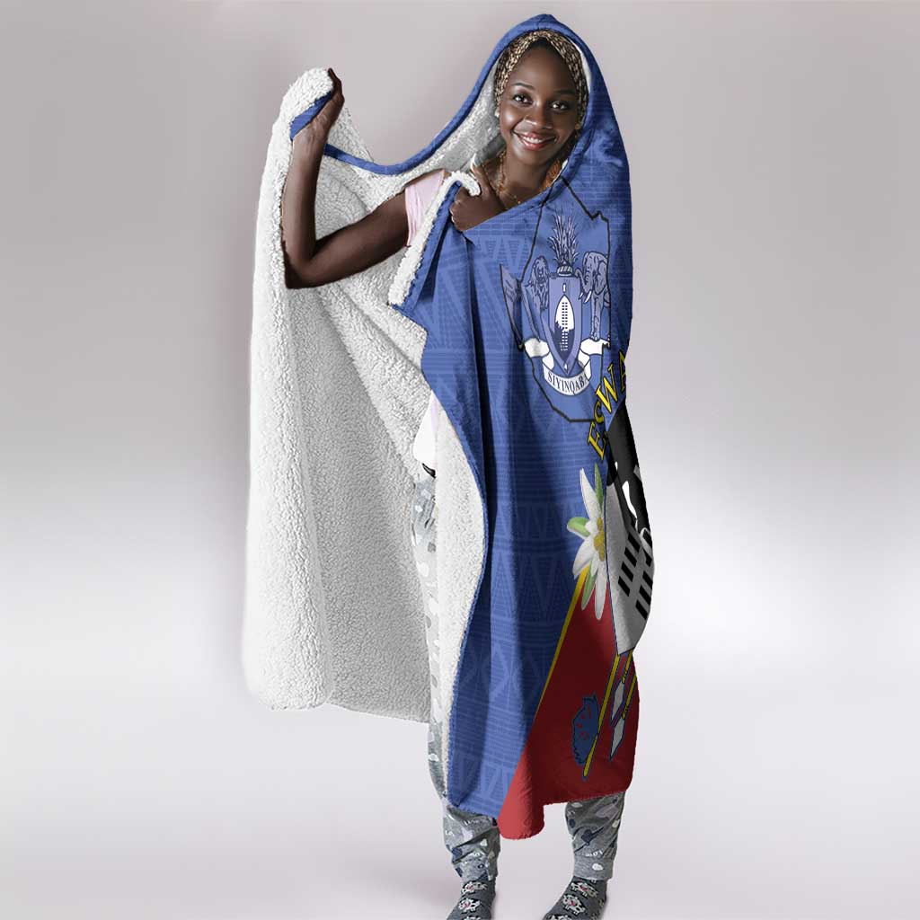 Umbuso weSwatini Hooded Blanket Nguni Shield Edelweiss Flower