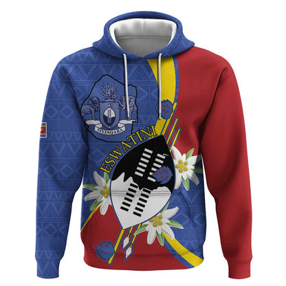 Umbuso weSwatini Hoodie Nguni Shield Edelweiss Flower
