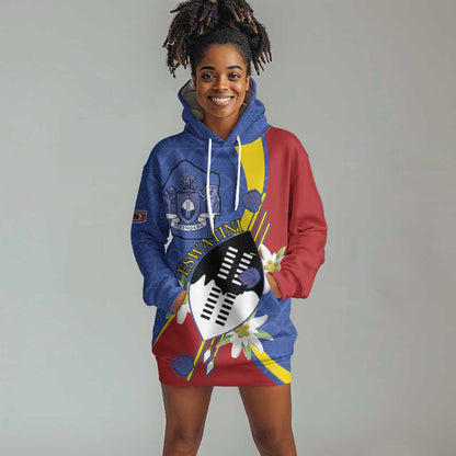 Umbuso weSwatini Hoodie Dress Nguni Shield Edelweiss Flower