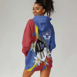 Umbuso weSwatini Hoodie Dress Nguni Shield Edelweiss Flower