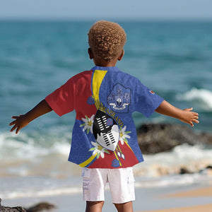 Umbuso weSwatini Kid Hawaiian Shirt Nguni Shield Edelweiss Flower
