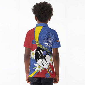 Umbuso weSwatini Kid Polo Shirt Nguni Shield Edelweiss Flower