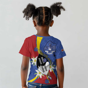 Umbuso weSwatini Kid T shirt Nguni Shield Edelweiss Flower