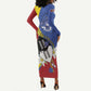 Umbuso weSwatini Long Sleeve Bodycon Dress Nguni Shield Edelweiss Flower LT15