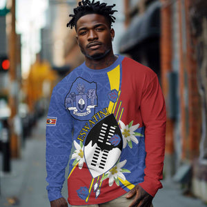 Umbuso weSwatini Long Sleeve Shirt Nguni Shield Edelweiss Flower