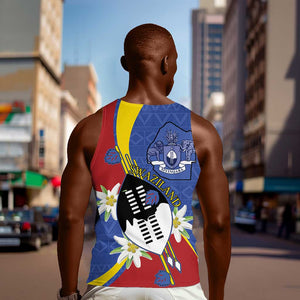 Umbuso weSwatini Men Tank Top Nguni Shield Edelweiss Flower