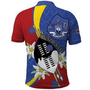 Umbuso weSwatini Polo Shirt Nguni Shield Edelweiss Flower