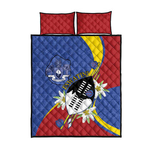 Umbuso weSwatini Quilt Bed Set Nguni Shield Edelweiss Flower