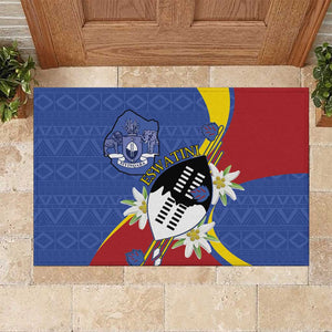 Umbuso weSwatini Rubber Doormat Nguni Shield Edelweiss Flower