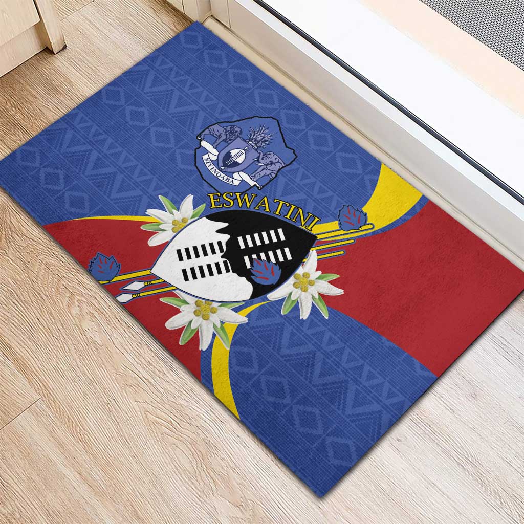 Umbuso weSwatini Rubber Doormat Nguni Shield Edelweiss Flower