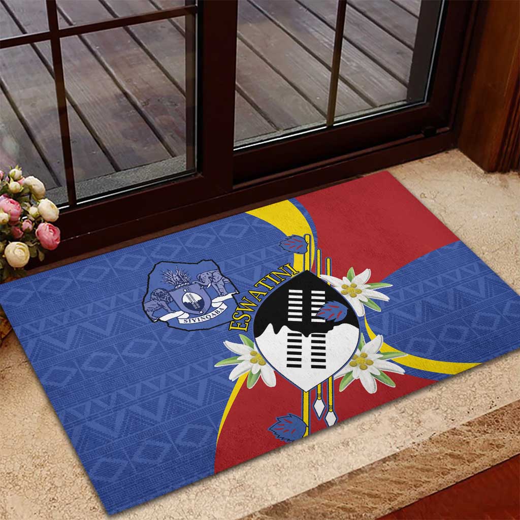 Umbuso weSwatini Rubber Doormat Nguni Shield Edelweiss Flower