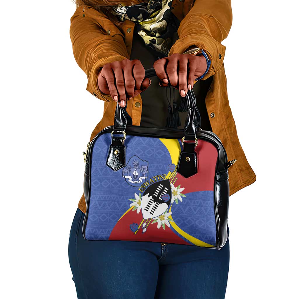 Umbuso weSwatini Shoulder Handbag Nguni Shield Edelweiss Flower