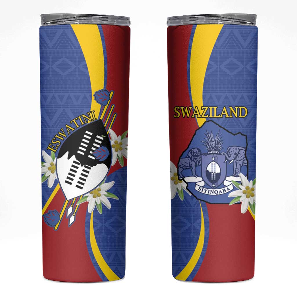 Umbuso weSwatini Skinny Tumbler Nguni Shield Edelweiss Flower
