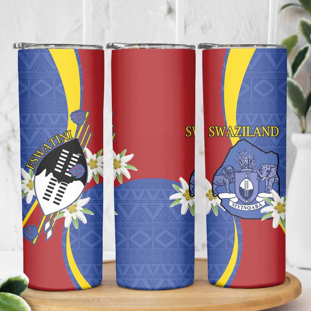 Umbuso weSwatini Skinny Tumbler Nguni Shield Edelweiss Flower