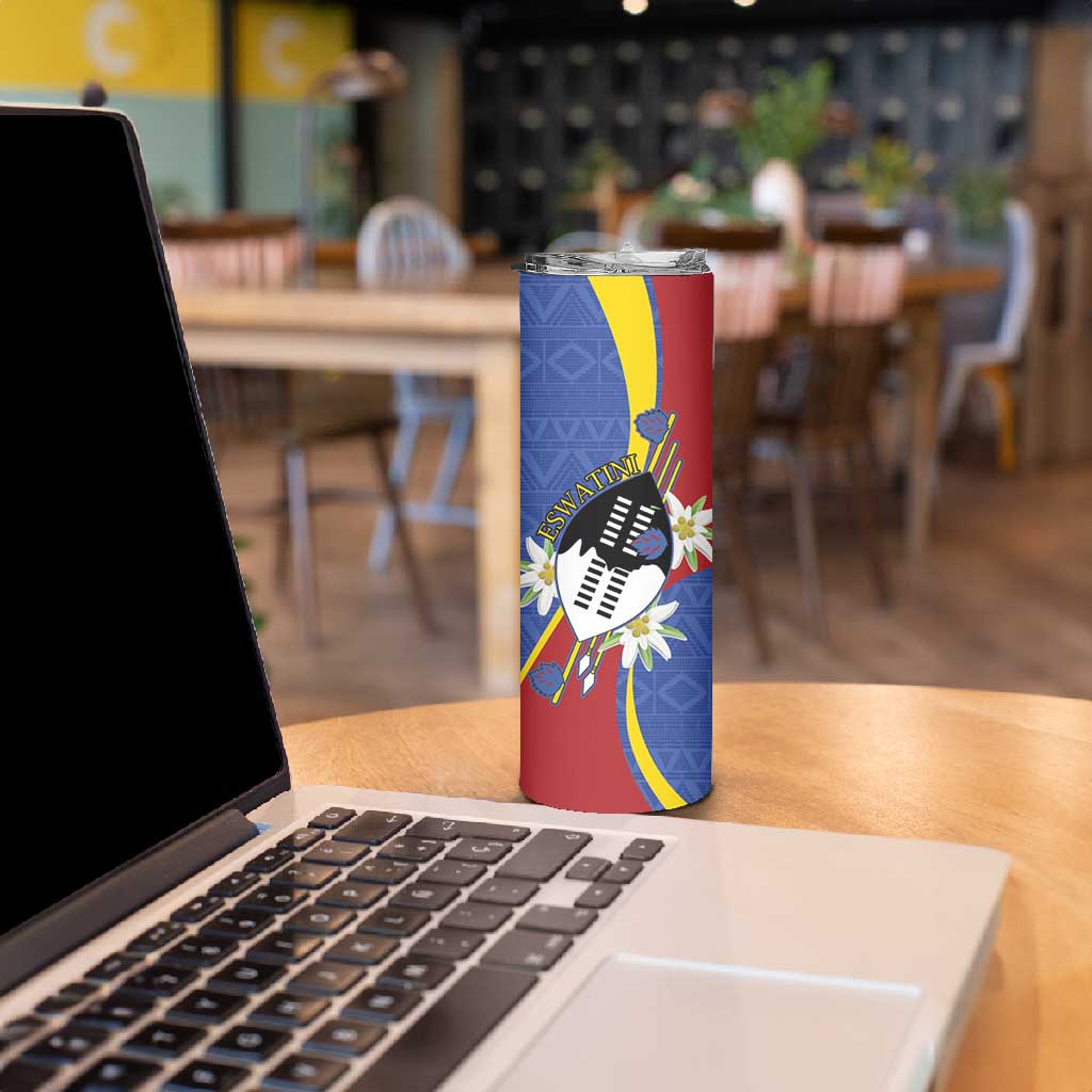 Umbuso weSwatini Skinny Tumbler Nguni Shield Edelweiss Flower