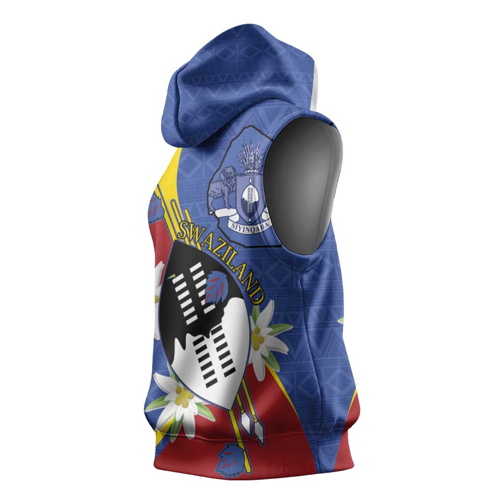 Umbuso weSwatini Sleeveless Hoodie Nguni Shield Edelweiss Flower - African Pride