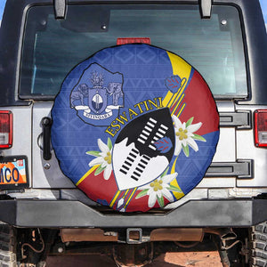 Umbuso weSwatini Spare Tire Cover Nguni Shield Edelweiss Flower