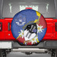 Umbuso weSwatini Spare Tire Cover Nguni Shield Edelweiss Flower