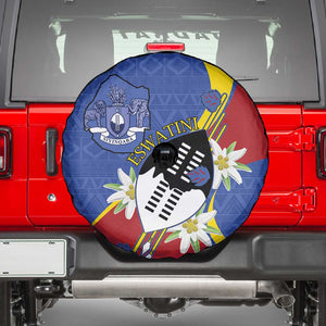 Umbuso weSwatini Spare Tire Cover Nguni Shield Edelweiss Flower