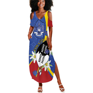 Umbuso weSwatini Summer Maxi Dress Nguni Shield Edelweiss Flower